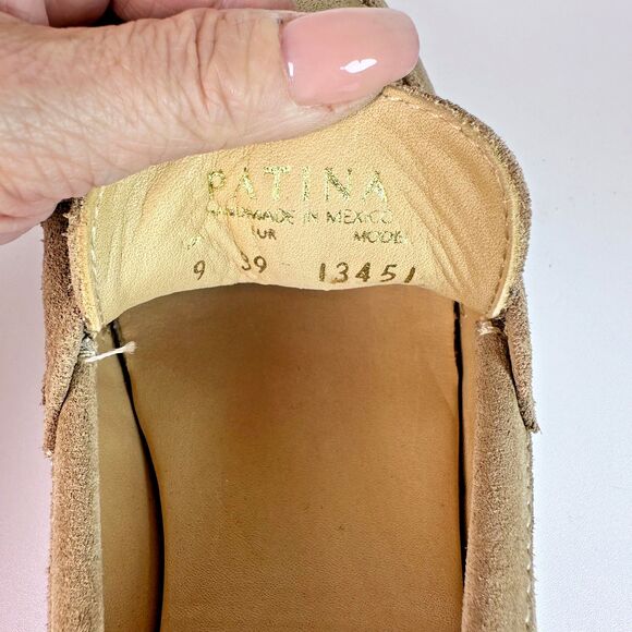 PATINA Tan Suede Platform Women's Penny Loafers Size US 9/EU 39 - Picture 6 of 9